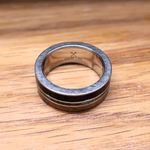 Manly Bands Cobalt Turq Man's Ring Browns and Turquois Size 7.5 - Picture 4 of 6